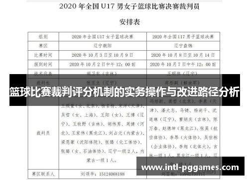 篮球比赛裁判评分机制的实务操作与改进路径分析